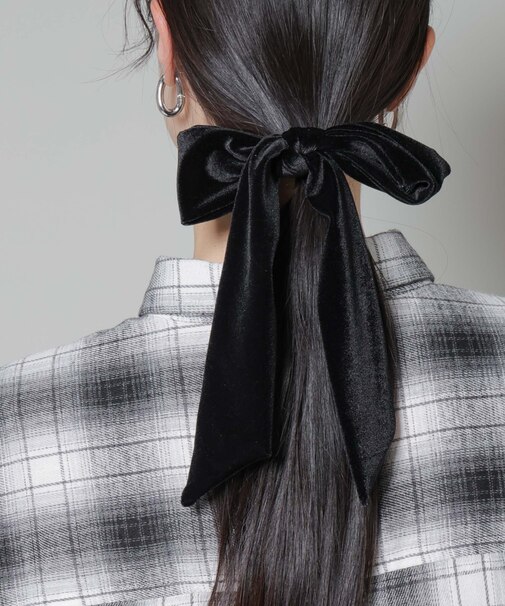 ベロアリボンヘアゴム