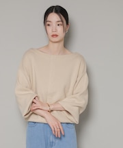 前後2wayセンターパール釦プルオーバーニット