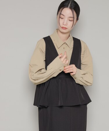 コットンライクタイプライターベーシックシャツ