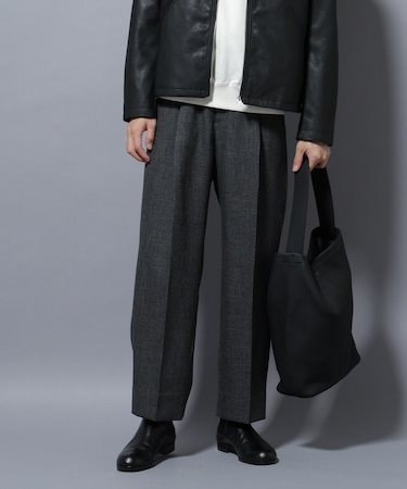 「大人のワイドパンツ」シャークスキンイージースラックス