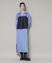 キャミビスチェ×スキッパーワンピース アンサンブルセット