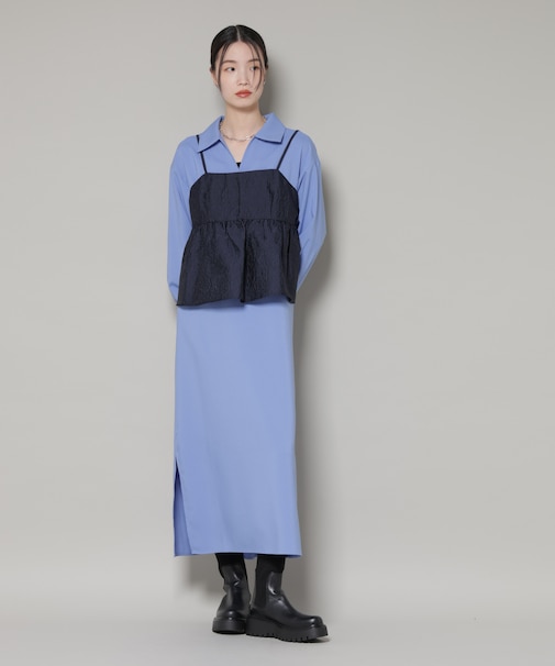 キャミビスチェ×スキッパーワンピース アンサンブルセット