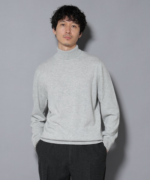 カシミヤミックスタートルネックニット
