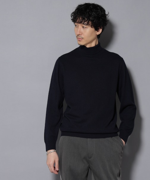 カシミヤミックスタートルネックニット