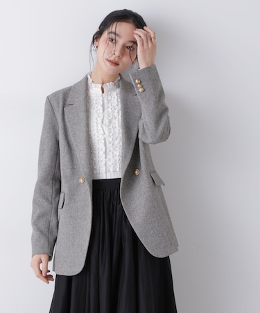 ツイーディーカルゼテーラードダブルジャケット