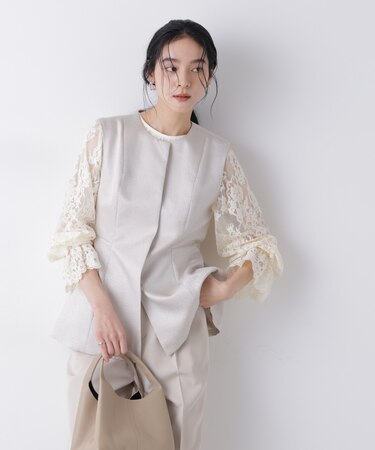 ジャガードペプラムジレ(セットアップ可)