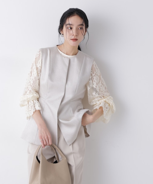 ジャガードペプラムジレ(セットアップ可)