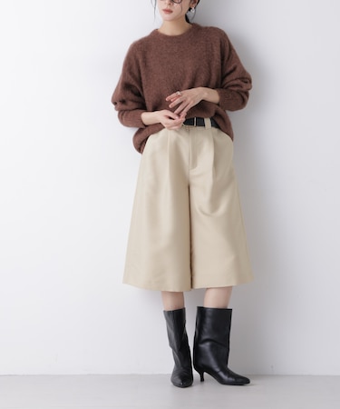 エアリーツイルボリュームキュロットパンツ