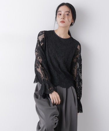 レーススカラップブラウス