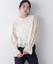 レーススカラップブラウス