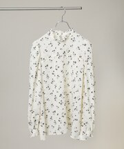 フラワープリントスタンドフリルブラウス(セットアップ可)