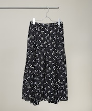 フラワープリントイレヘムタックフレアスカート(セットアップ可)