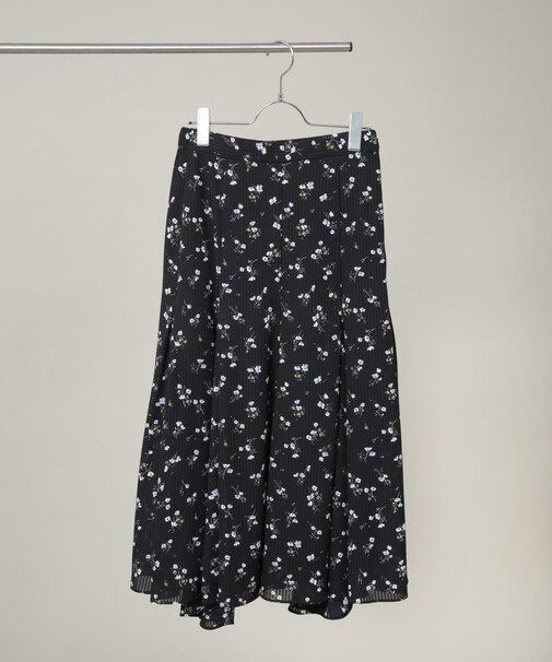 フラワープリントイレヘムタックフレアスカート(セットアップ可)