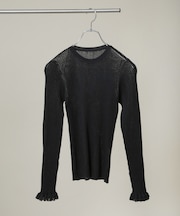 シアーリブフリルカフニット