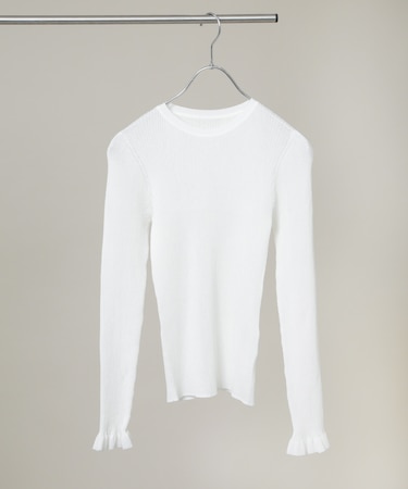 シアーリブフリルカフニット