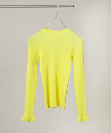 シアーリブフリルカフニット