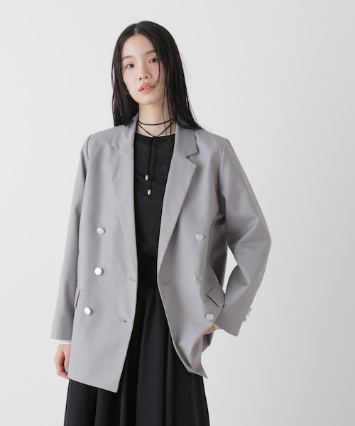 ダブルブレストジャケット ブラック・グレー ダブルブレストジャケット｜ナノ・ユニバースの通販｜&mall（アンド
