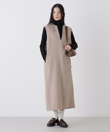 キーネックワンピース