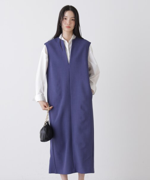 キーネックワンピース