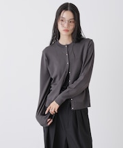 洗濯機洗可バンブーレーヨンニット パールボタンカーディガン
