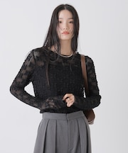 ポコポコレースカットトップス