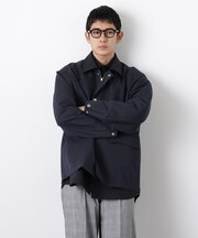 オーバージャケット「WARP PRINT」ライニング／撥水