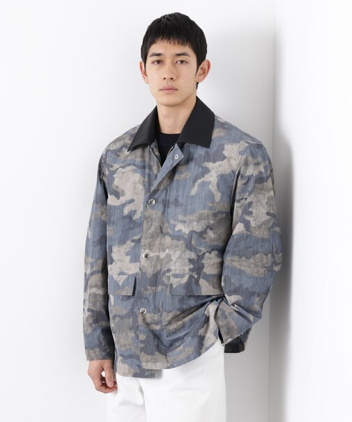 オーバージャケット「WARP PRINT」ライニング／撥水