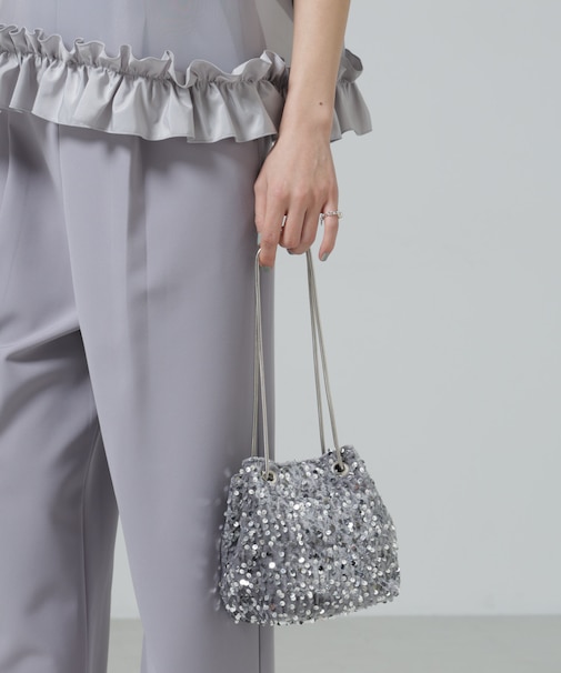 スパンコール巾着バッグ