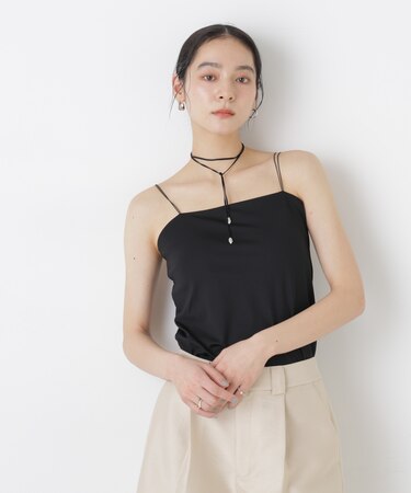 ストレッチポンチカップ付きベアトップキャミソール