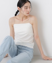 ストレッチポンチカップ付きベアトップキャミソール