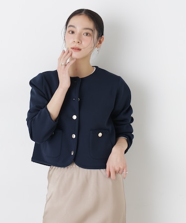 ゴールドボタンニットジャケット