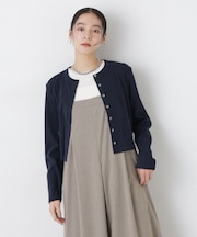 強撚コットンコンパクトカーディガン