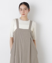 ウォッシャブルハイツイスト五分袖リブニット