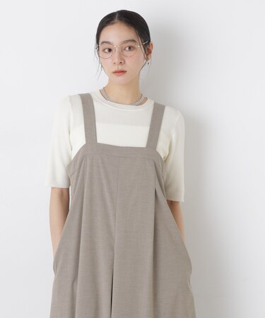 ウォッシャブルハイツイスト五分袖リブニット