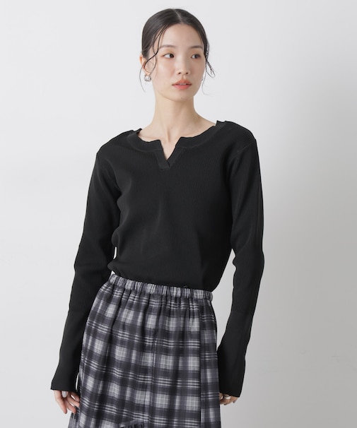 洗濯機洗い可スポンディッシュニット前後2wayトップス