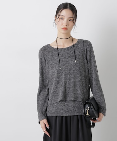 メランジカットレイヤードセットトップス