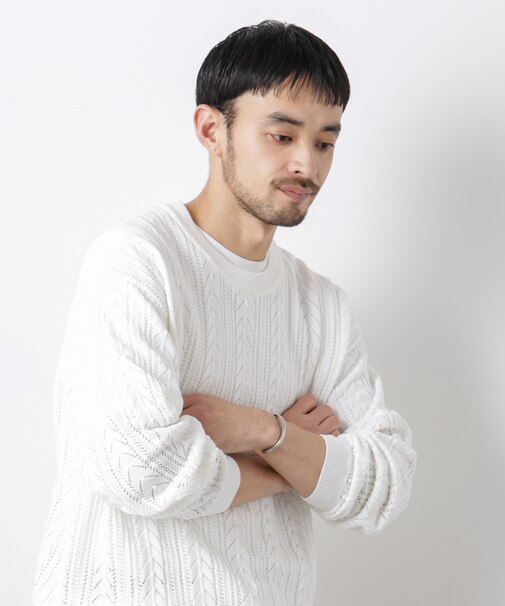 ｢ASSEMBLANC｣コードヤーンシアーケーブルニット