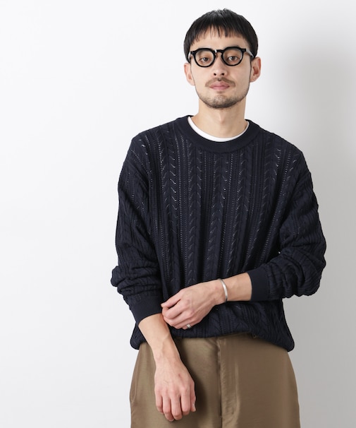 ｢ASSEMBLANC｣コードヤーンシアーケーブルニット