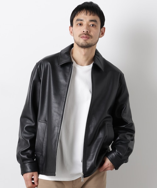 レザーシングルライダースジャケット｜ナノ・ユニバースの通販｜&mall