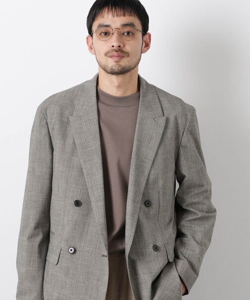 グレンチェックダブルブレストジャケット(セットアップ可)