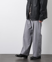 「大人のワイドパンツ」スラブシャークスキンイージースラックス