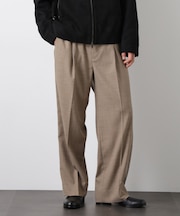 「大人のワイドパンツ」スラブシャークスキンイージースラックス