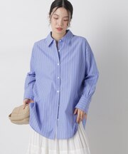 ブロードワイドシルエットストライプシャツ