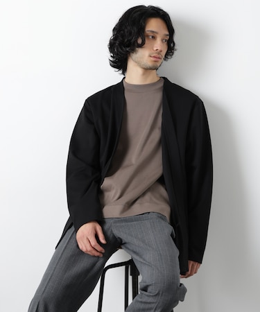 ダブルジャージー着流しカーディガン