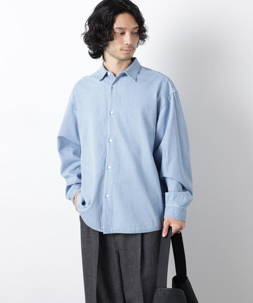 「OtoNANO」大人のワイドシャツ デニムシャツ 長袖