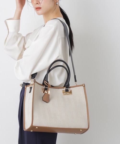 バイカラーキャンバスバッグ｜ナノ・ユニバースの通販｜&mall（アンド