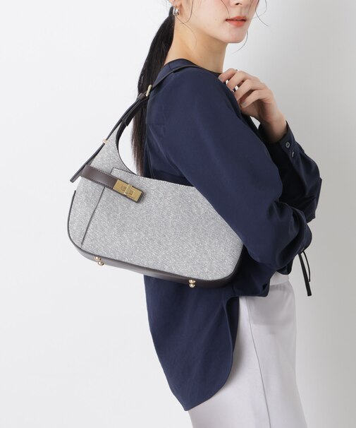 ターンロックベルトキャンバスワンハンドルバッグ