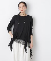 レースラッフルヘムカットトップス