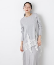 レースラッフルヘムカットトップス