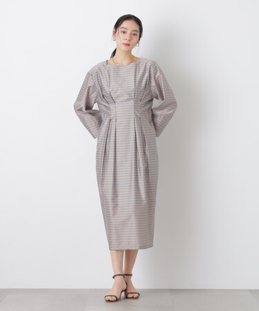 コンストラクテッドシェイプチェックワンピース